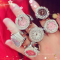 Adjustable Crystal ladies Ring Watches for Women Digital finger ring watch JZB003